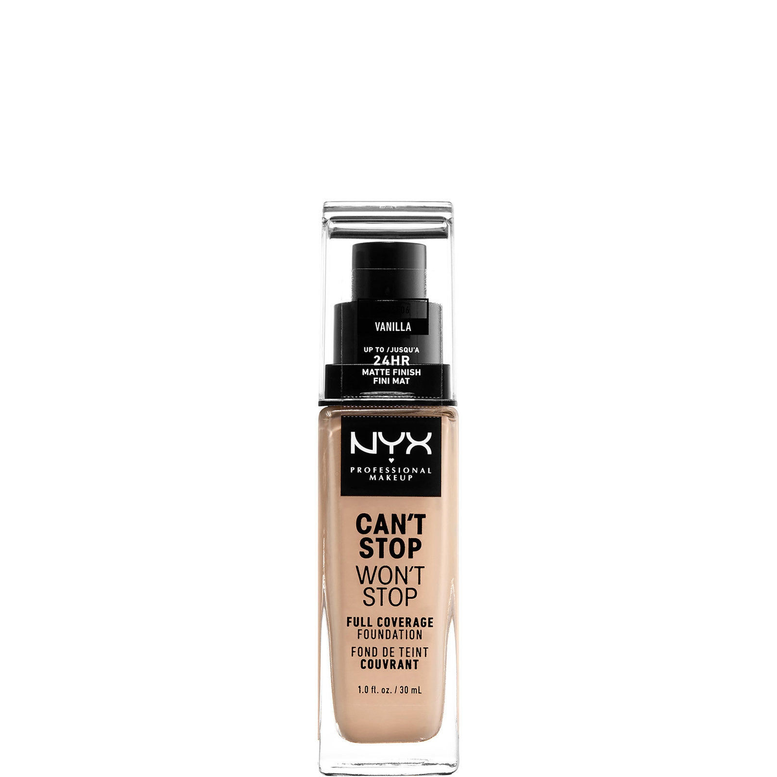 NYX Professional Makeup Can't Stop Won't Stop 24 Hour Foundation (Various Shades) - Vanilla
NYX Professional Makeup Can't Stop Won't Stop 24 Hour Foundation (Various Shades) - Vanilla