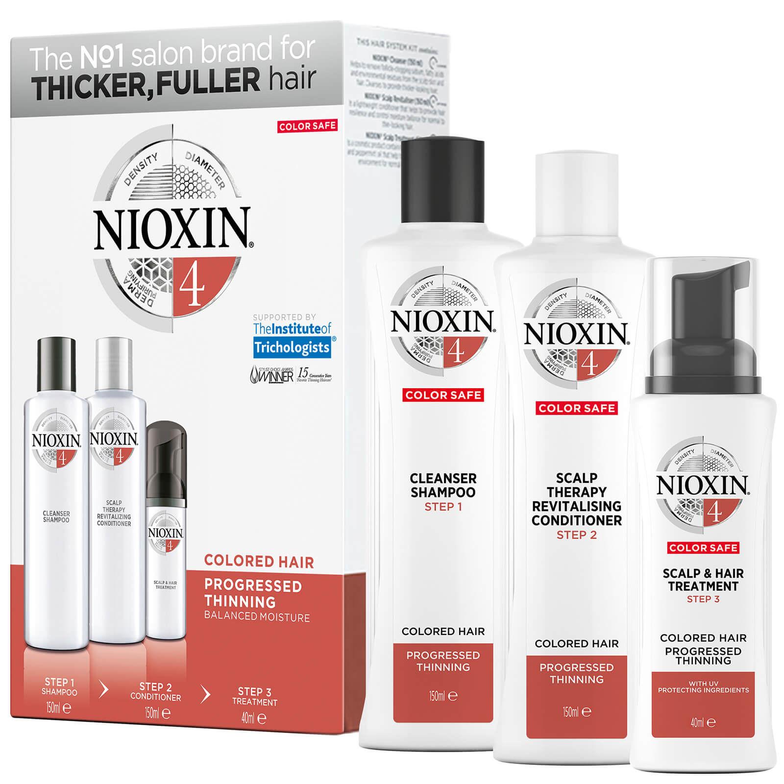 Пробный набор средств для окрашенных волос NIOXIN 3-Part System Trial Kit 4 for Colored Hair with Progressed Thinning
Пробный набор средств для окрашенных волос NIOXIN 3-Part System Trial Kit 4 for Colored Hair with Progressed Thinning