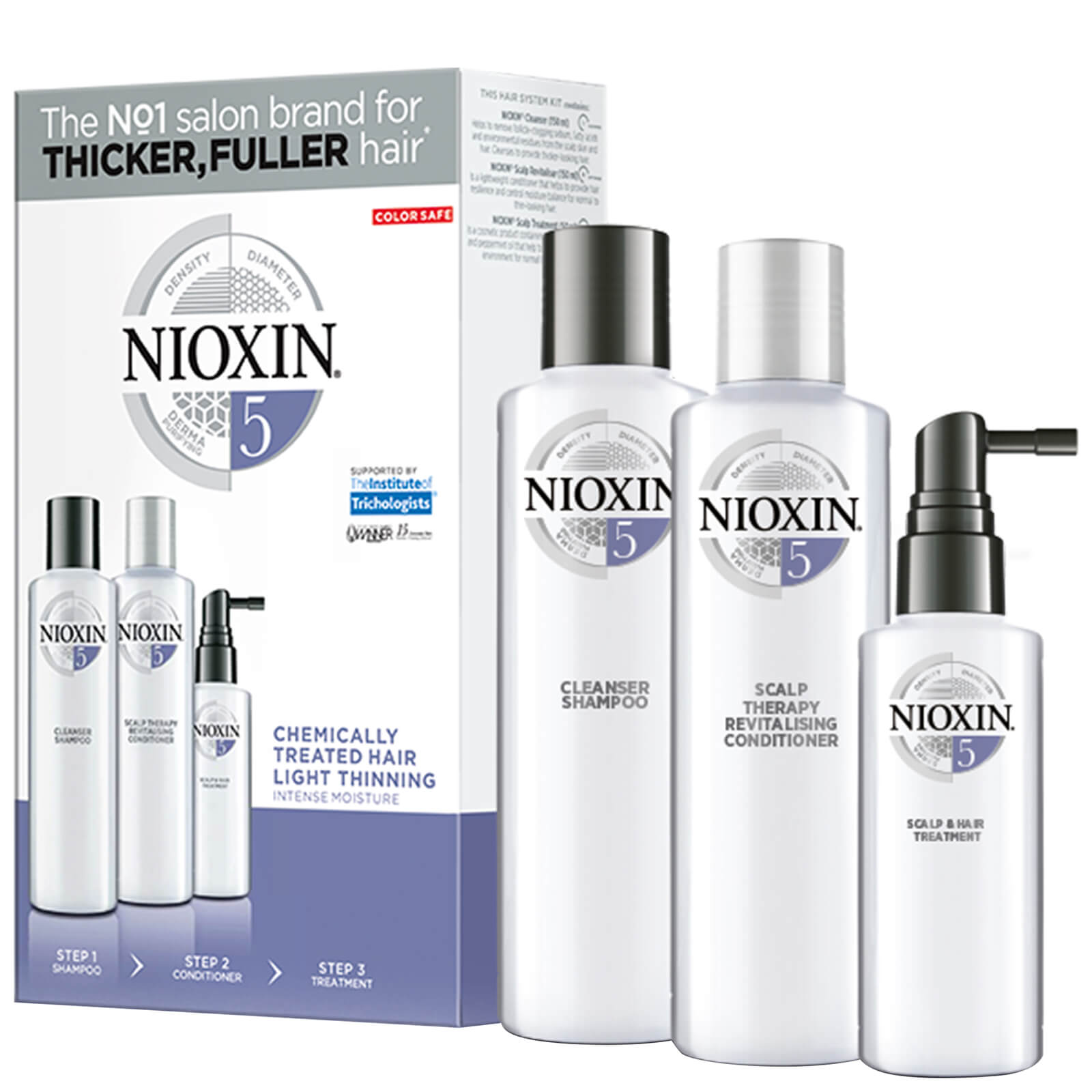 NIOXIN 3-Part System 5 Loyalty Kit for Chemically Treated Hair with Light Thinning
NIOXIN 3-Part System 5 Loyalty Kit for Chemically Treated Hair with Light Thinning