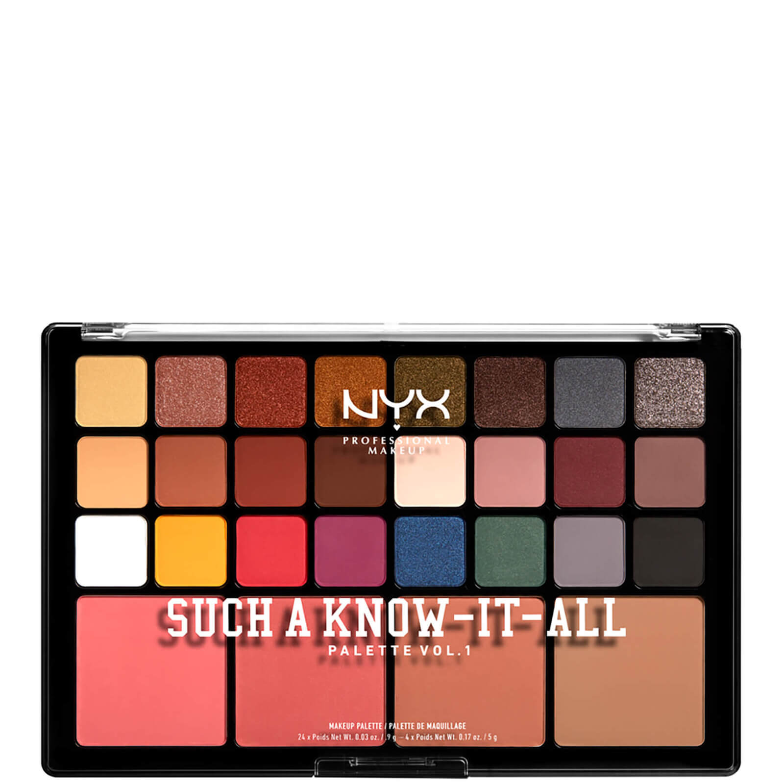 NYX Professional Makeup Such a Know-It-All Eye Shadow, Blusher and Contour Palette 41.6g
NYX Professional Makeup Such a Know-It-All Eye Shadow, Blusher and Contour Palette 41.6g