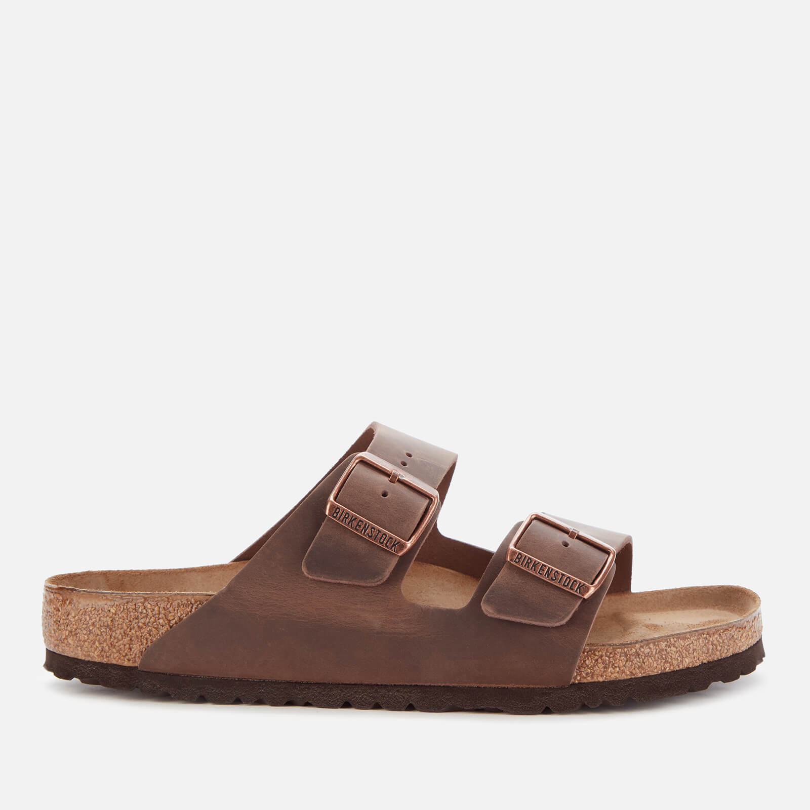 Birkenstock Men’s Arizona Oiled Leather Double Strap Sandals - Habana