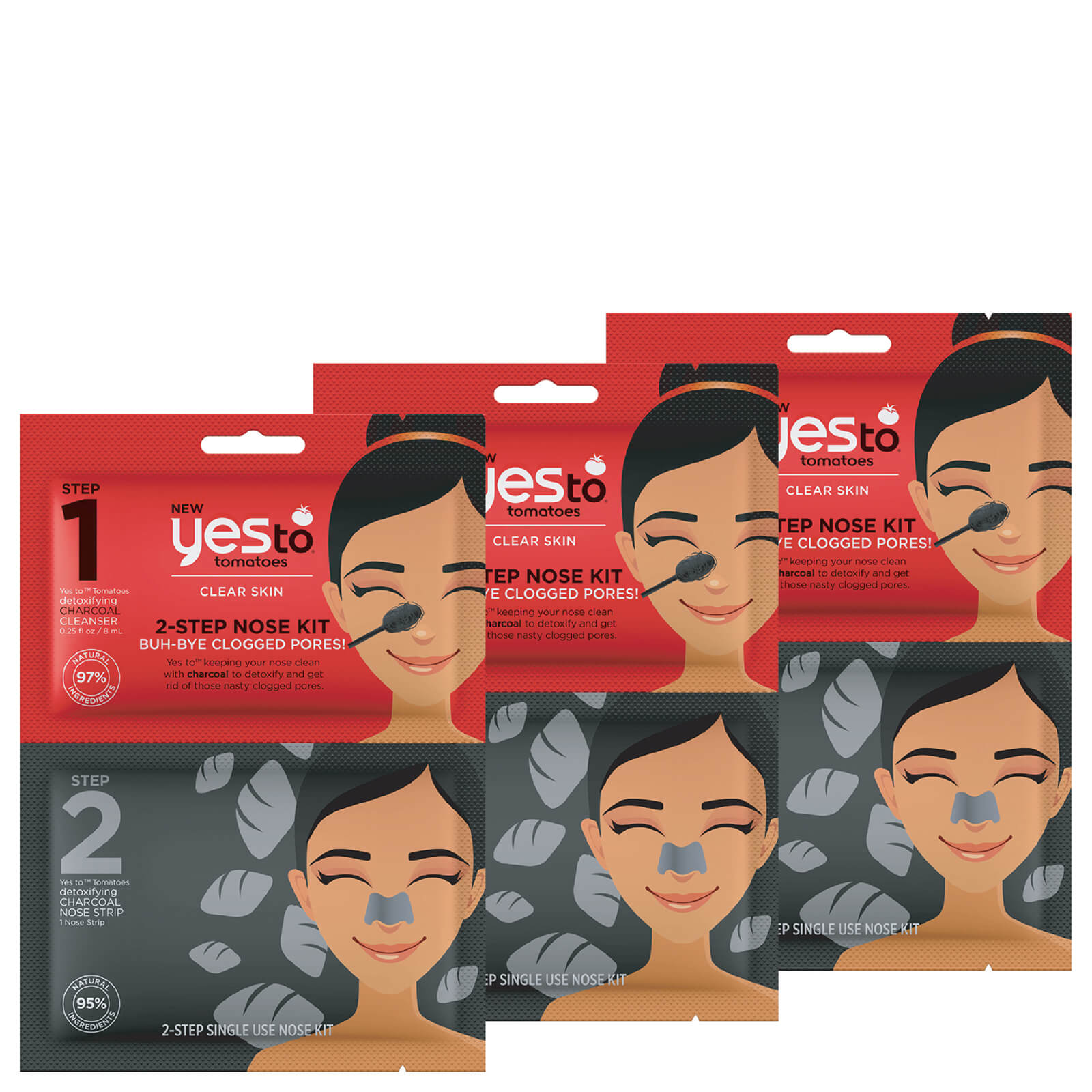 yes to Tomatoes Charcoal 2-Step Nose Kit: Buh-Bye Clogged Pores! (Pack of 3)
yes to Tomatoes Charcoal 2-Step Nose Kit: Buh-Bye Clogged Pores! (Pack of 3)