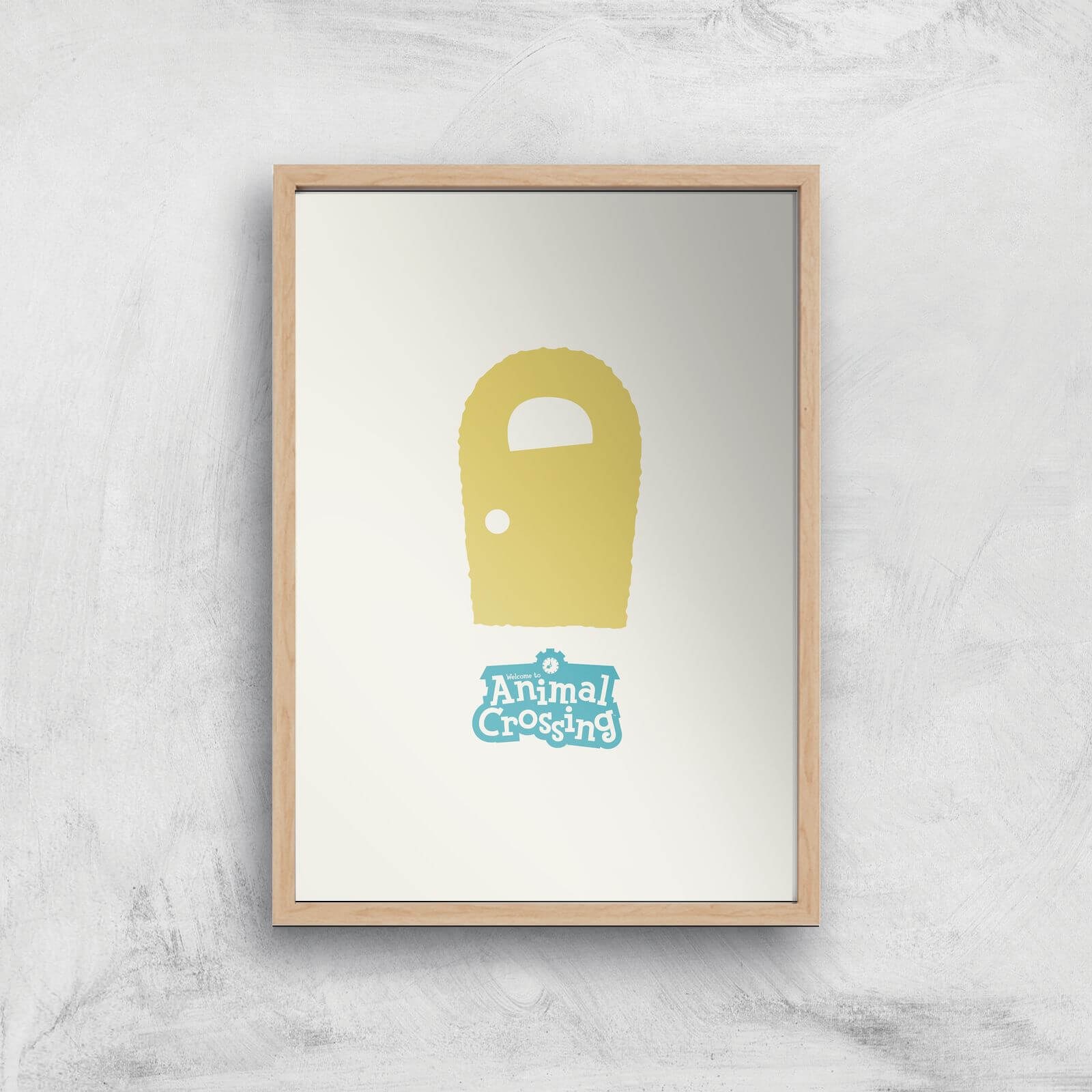 Nintendo Animal Crossing Yellow Door Art Print - A3 - Wooden Frame