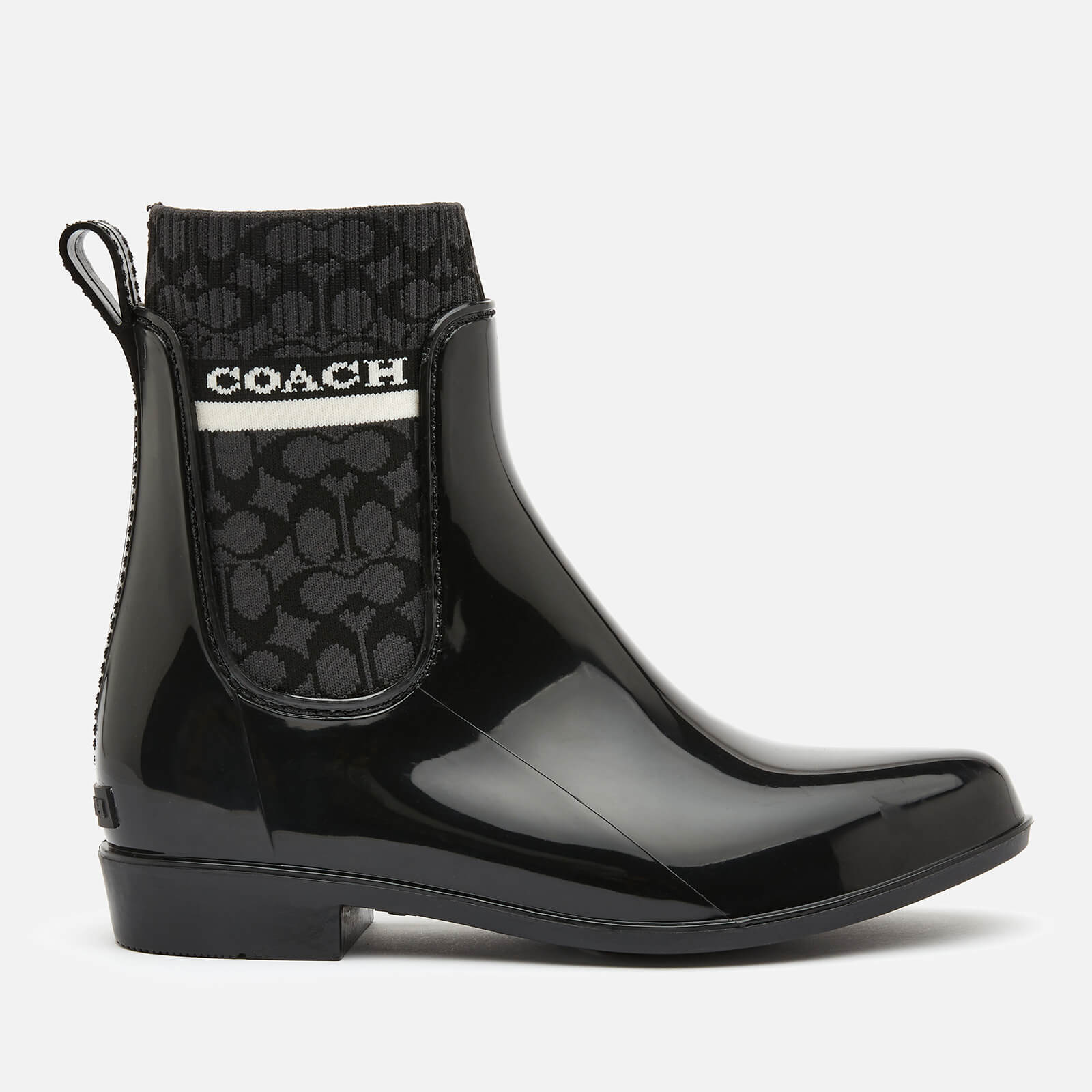 Coach Women’s Rivington Signature Knit Rain Boots - Black