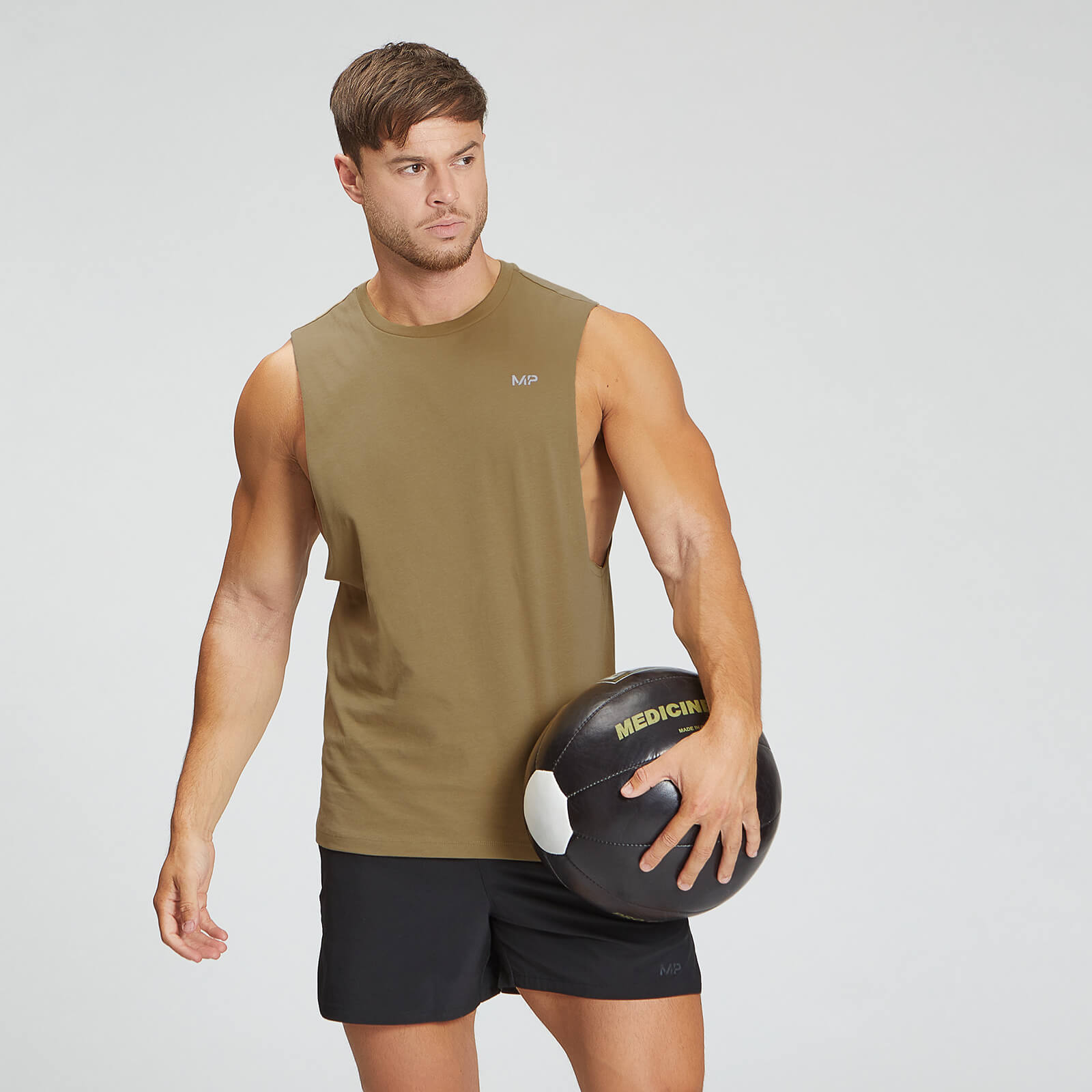 MP Men's Essentials Drop Armhole Tank - Dark Tan - XS