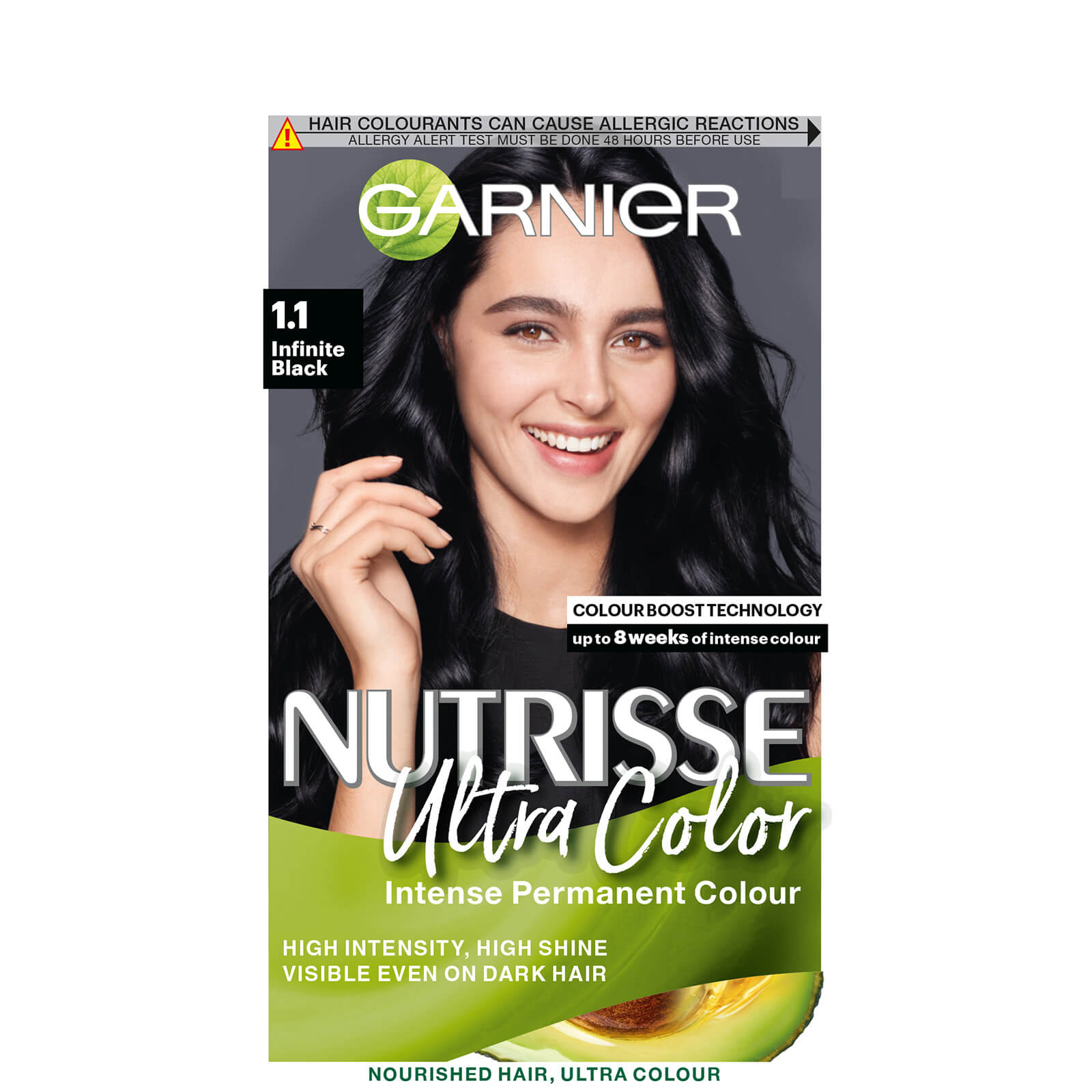 Garnier Nutrisse Ultra Colour Permanent Hair Dye 160ml (Various Shades) - Infinite Black