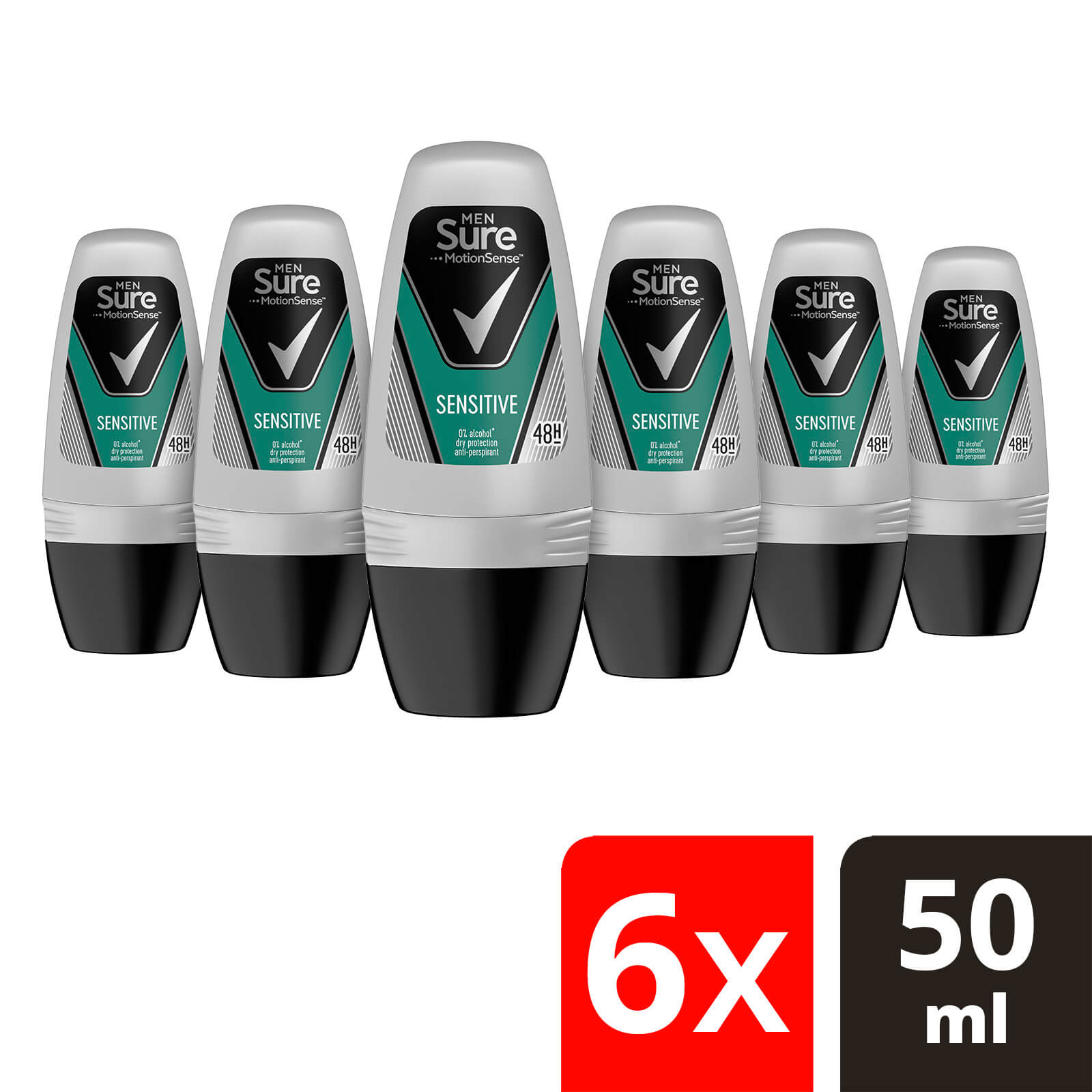 Sure Sensitive 48h Protection Anti-Perspirant Roll On Deodorant 50ml Pack of 6
Sure Sensitive 48h Protection Anti-Perspirant Roll On Deodorant 50ml Pack of 6