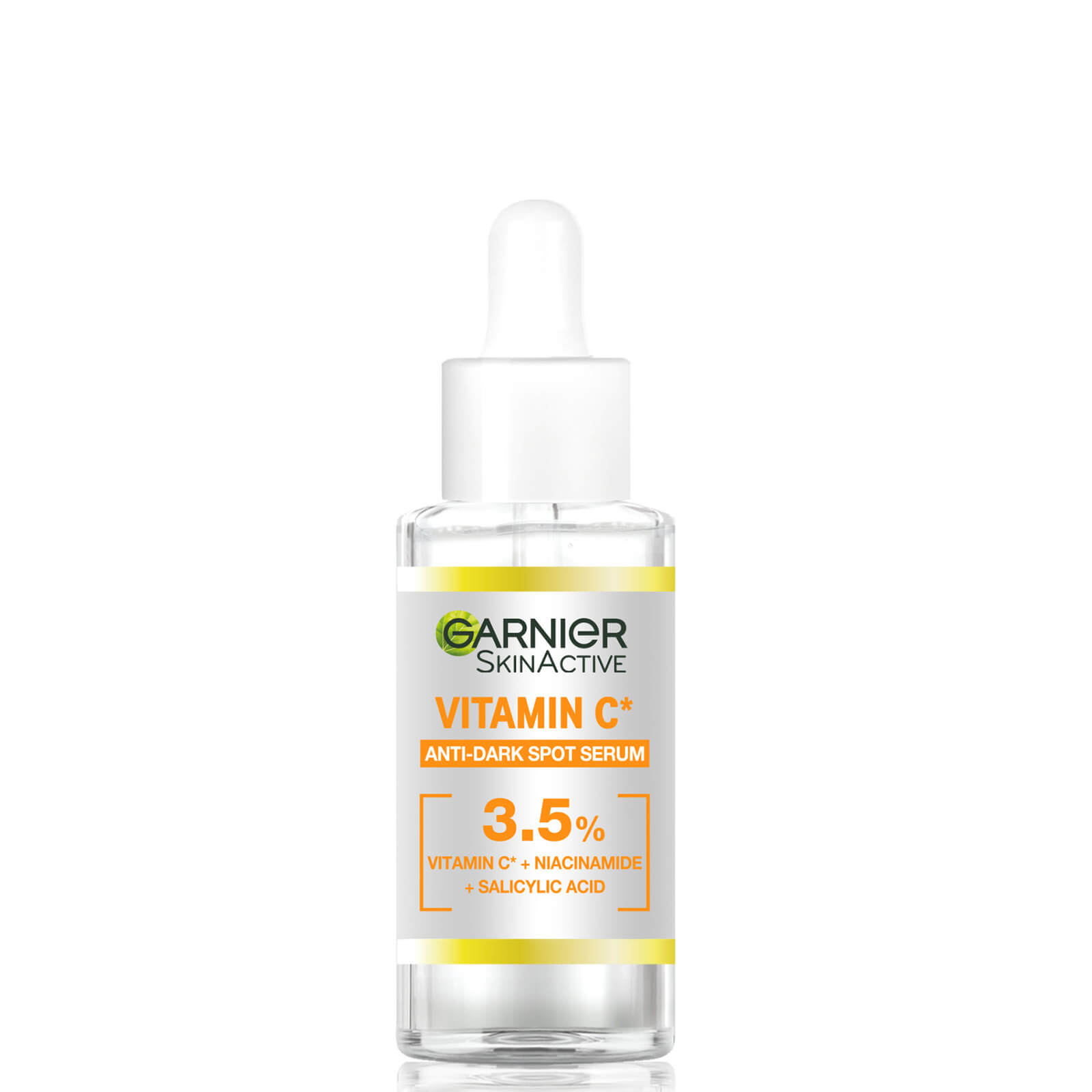 Garnier 3.5% Vitamin C, Niacinamide, Salicylic Acid, Brightening and Anti Dark Spot Serum 30ml
Garnier 3.5% Vitamin C, Niacinamide, Salicylic Acid, Brightening and Anti Dark Spot Serum 30ml