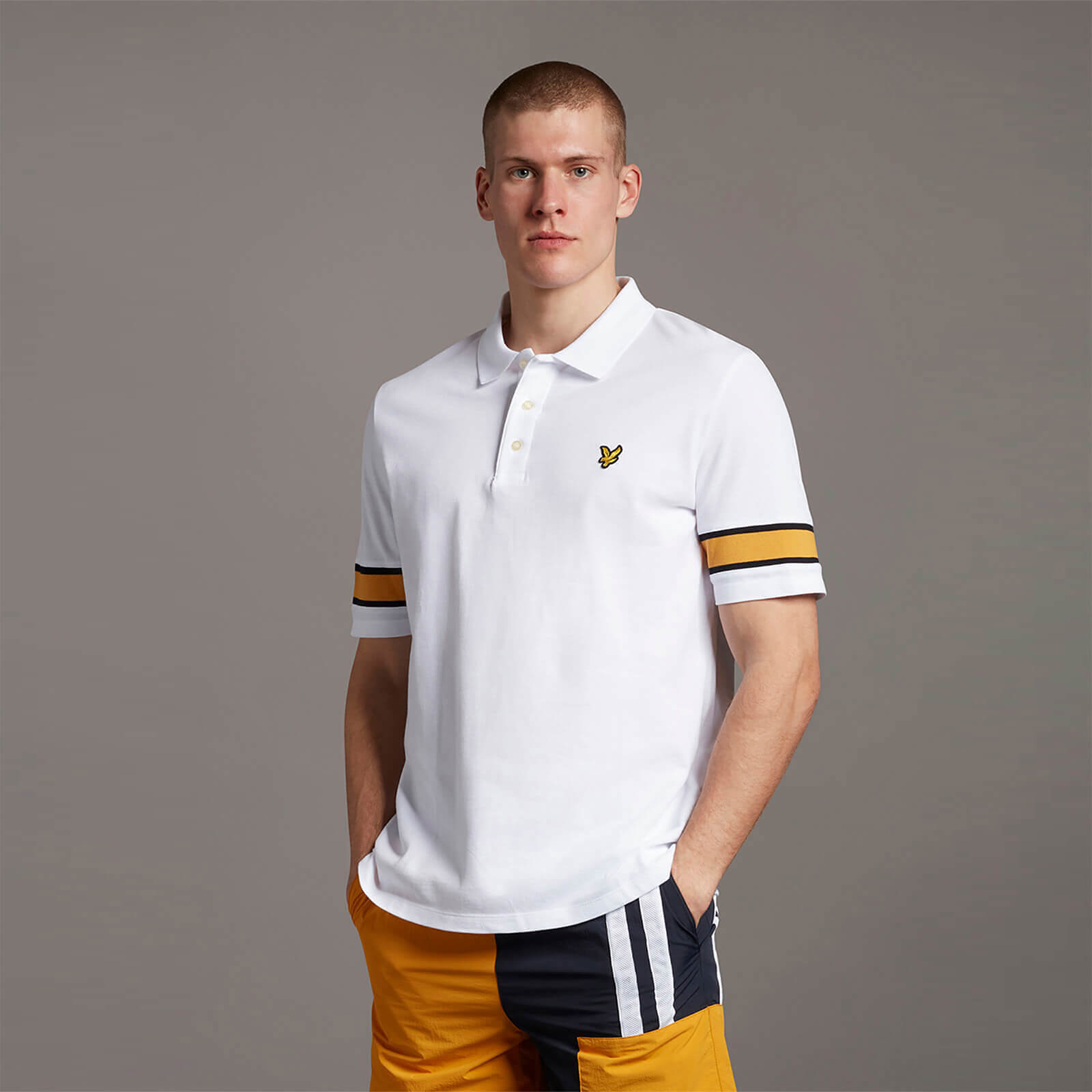 Rib Insert Polo - White - XS