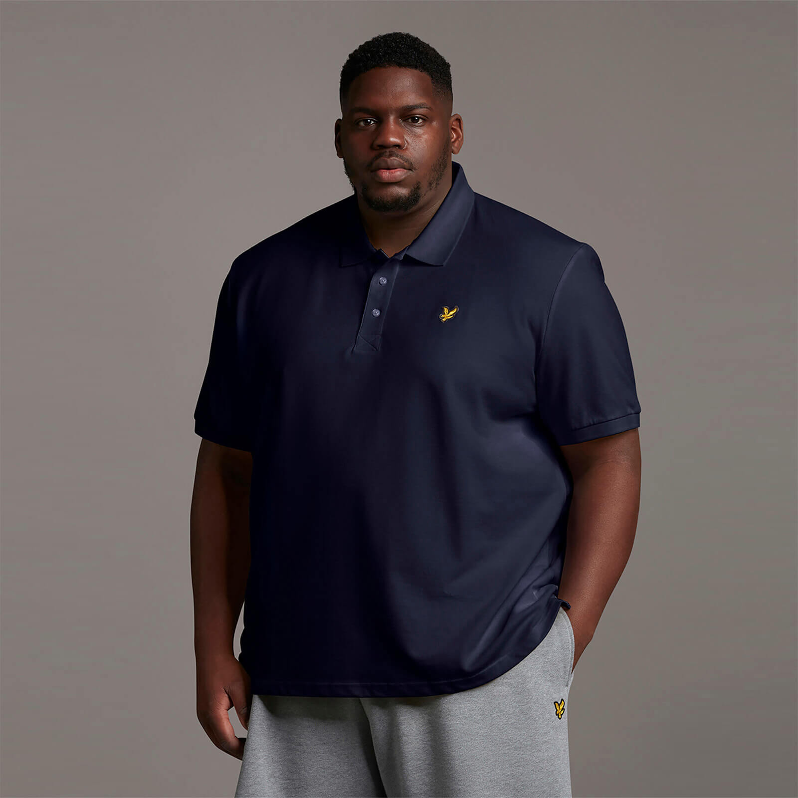 Plain Polo Shirt - Navy - Plus - XXXXL