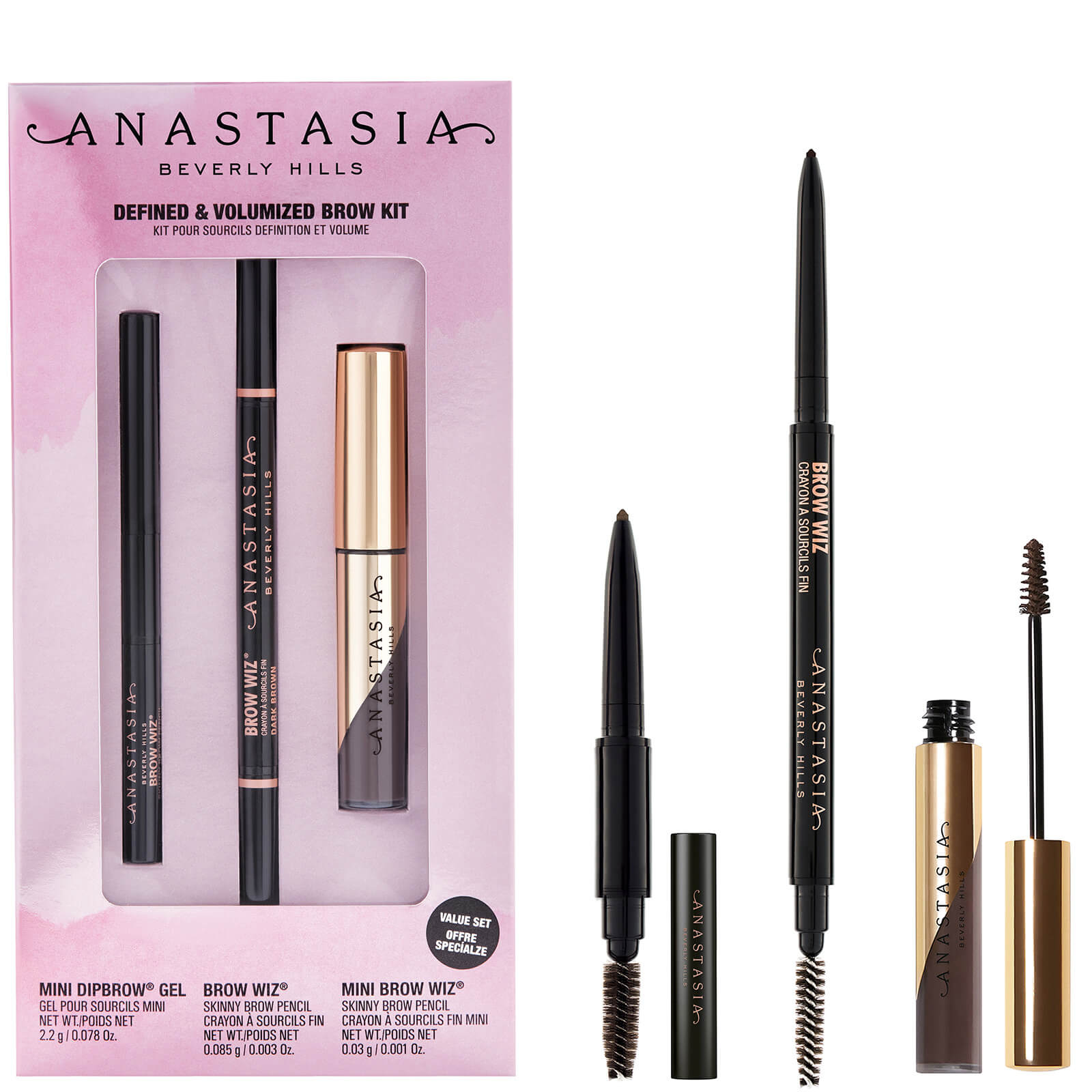 Anastasia Beverly Hills Defined and Volumized Brow Kit (Various Shades) - Dark Brown
Anastasia Beverly Hills Defined and Volumized Brow Kit (Various Shades) - Dark Brown