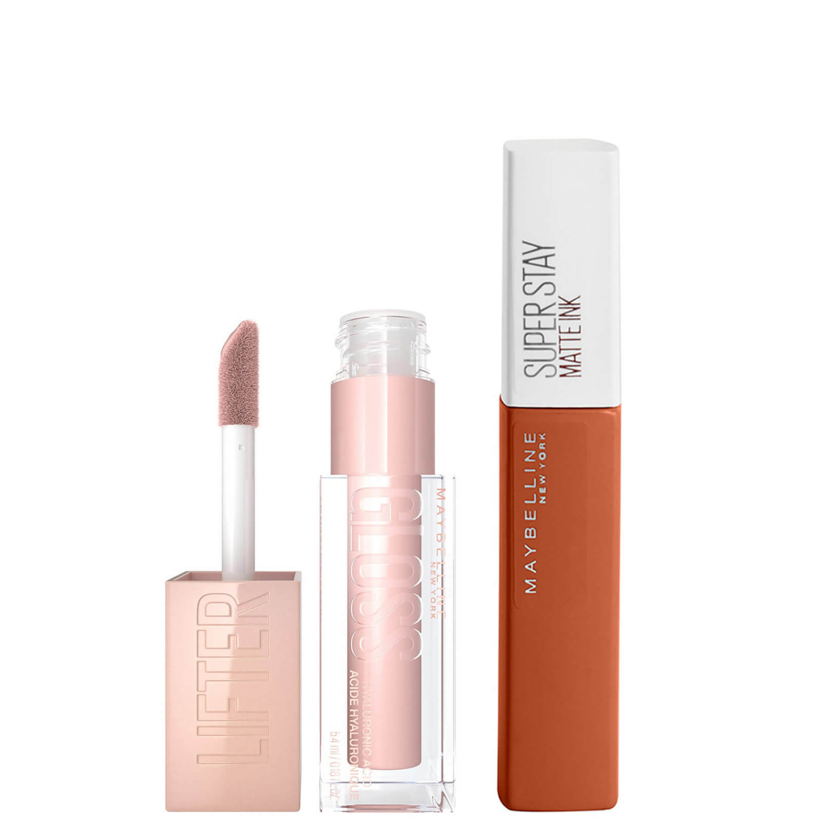 Maybelline Lifter Gloss and Superstay Matte Ink Lipstick Bundle (Various Shades) - 135 Globe Trotter
Maybelline Lifter Gloss and Superstay Matte Ink Lipstick Bundle (Various Shades) - 135 Globe Trotter