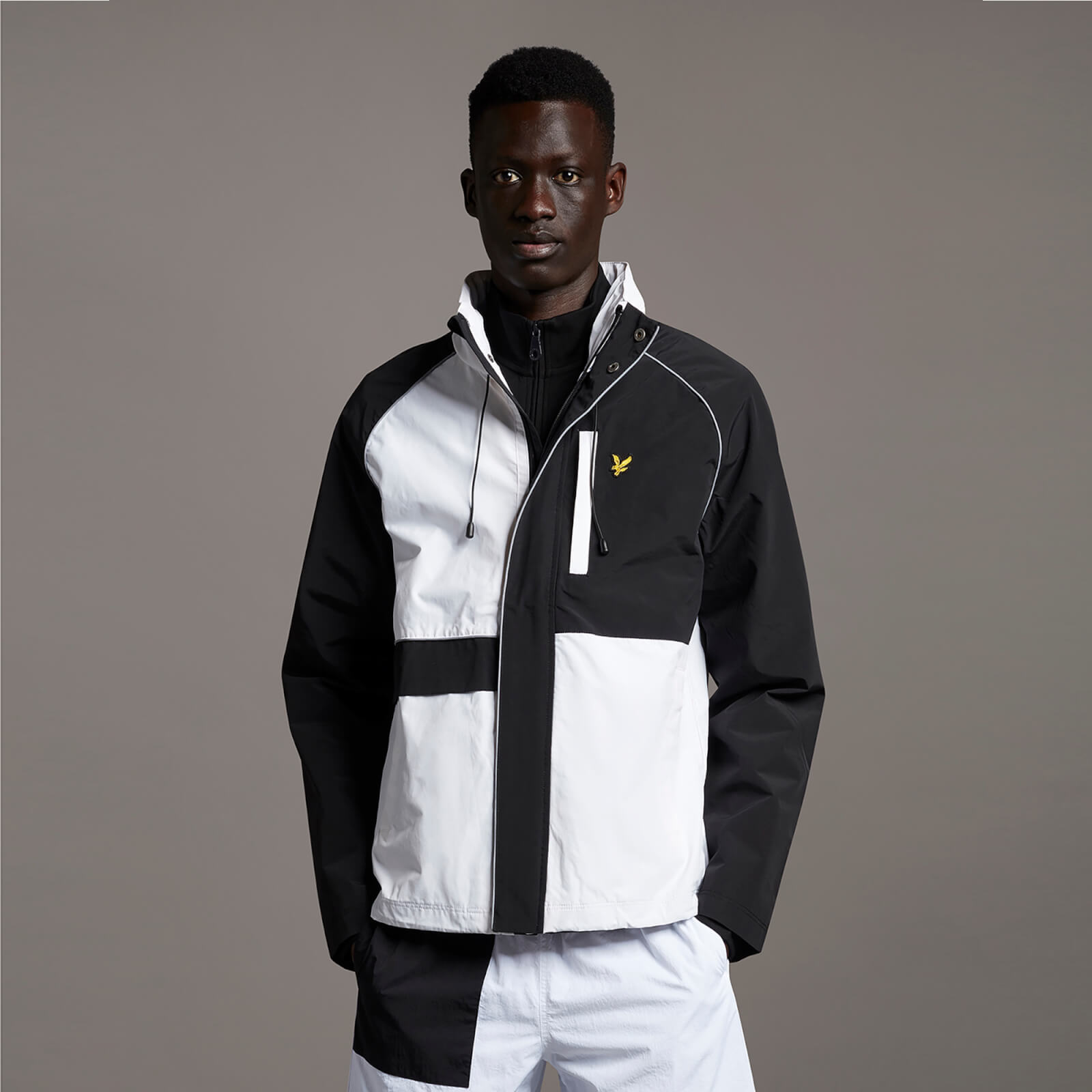 Contrast Panel Lightweight Jacket - White - M