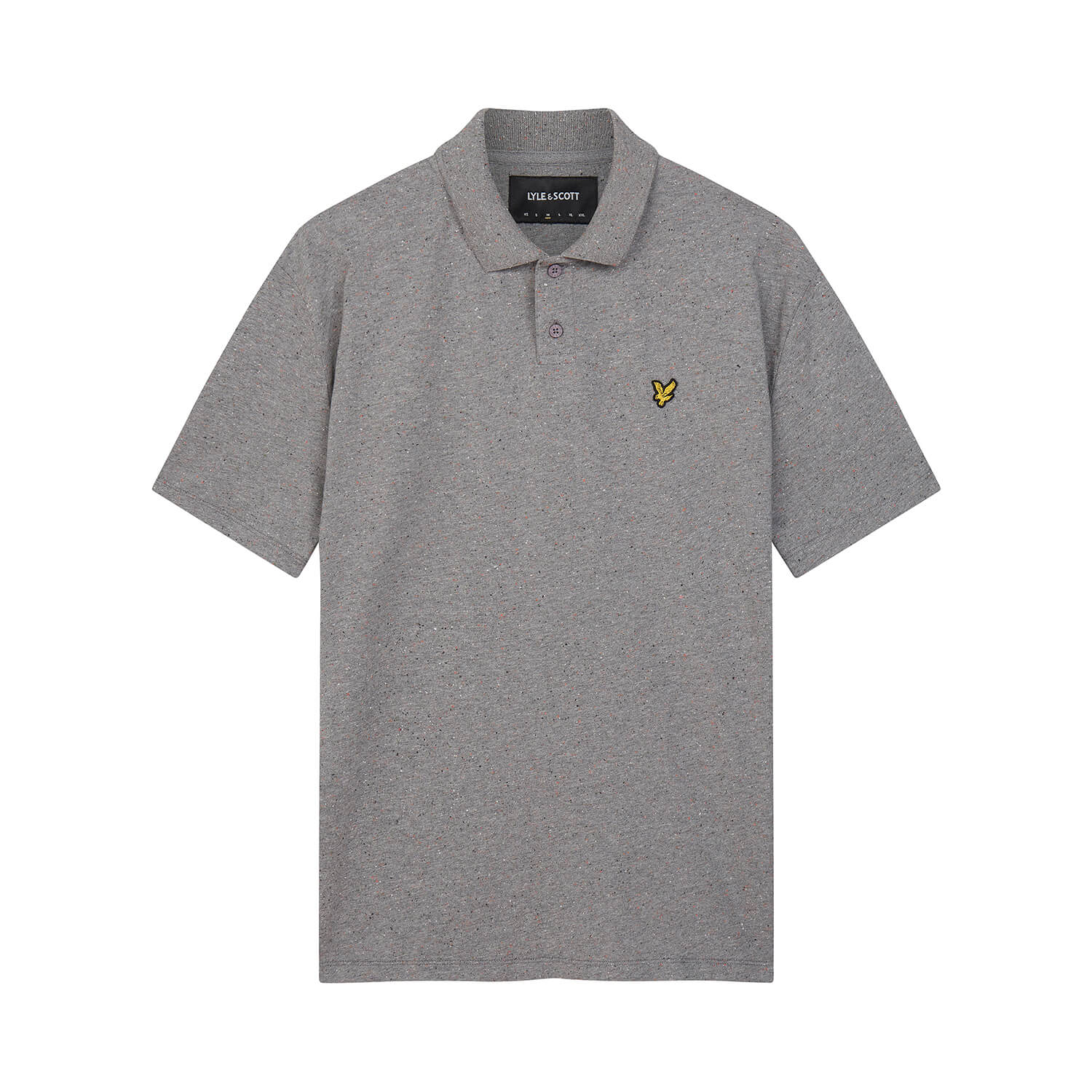 Flecked Polo Shirt - Mid Grey Marl - M