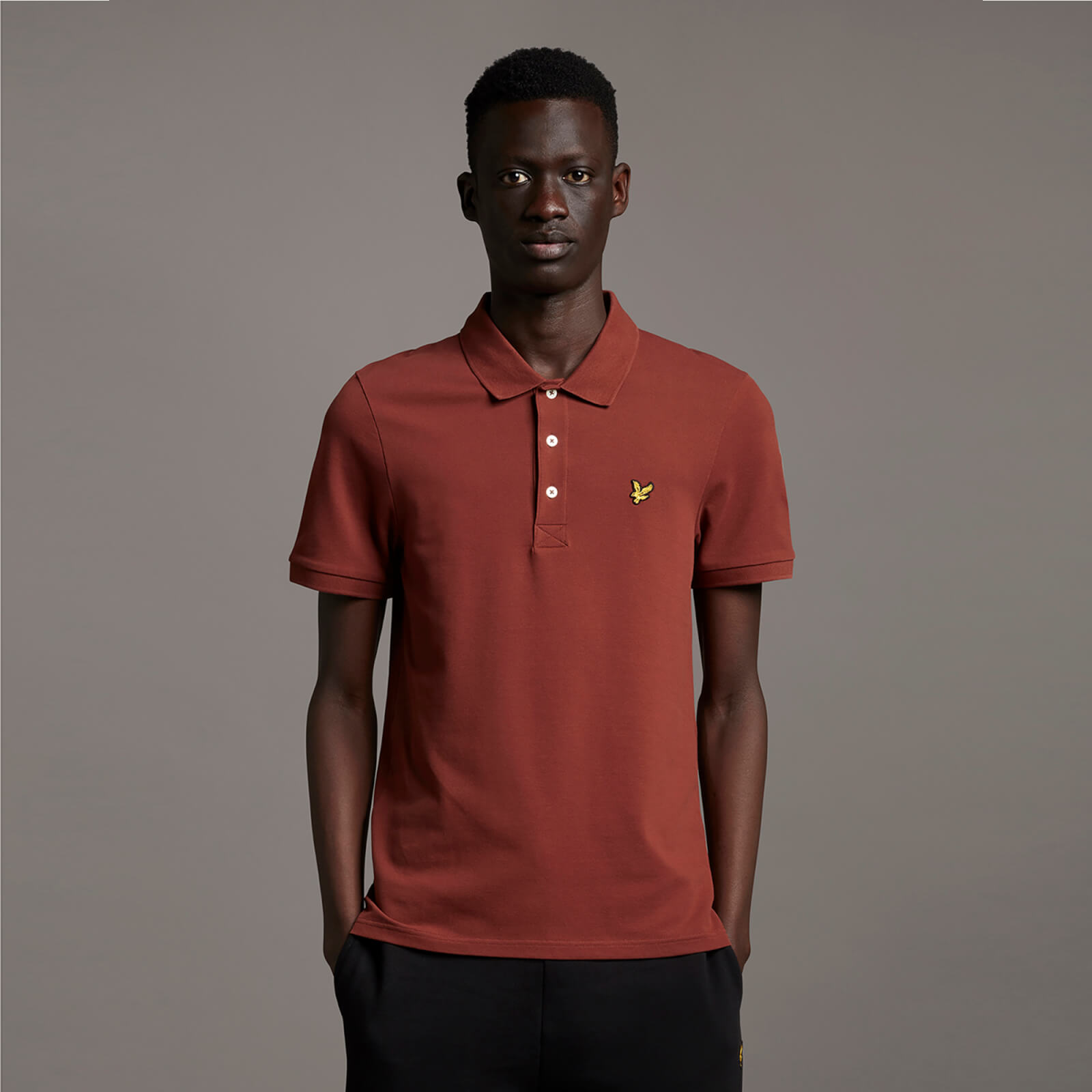 Plain Polo Shirt - Rust - L