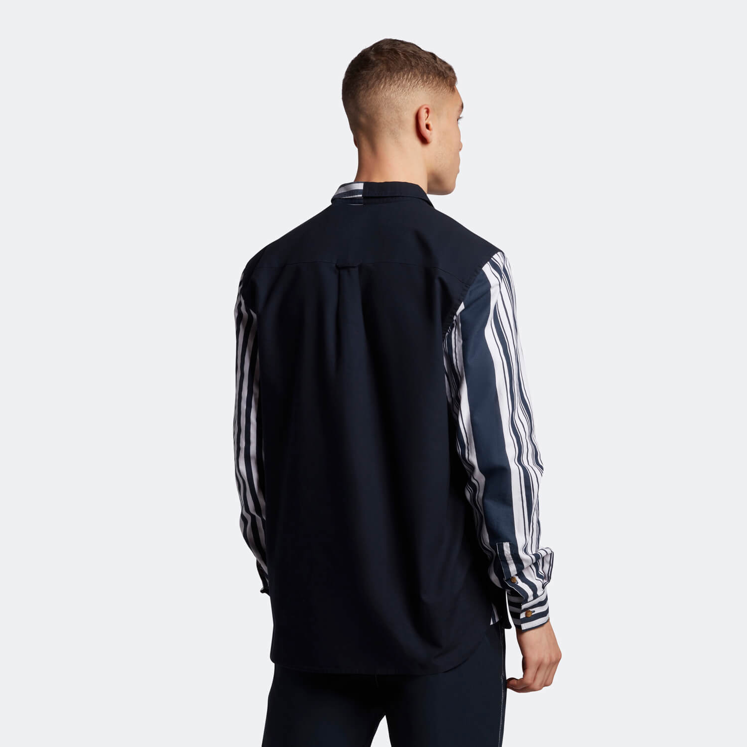 Men's Archive Spliced and Printed Shirt - Blue Water/Dark Navy - S