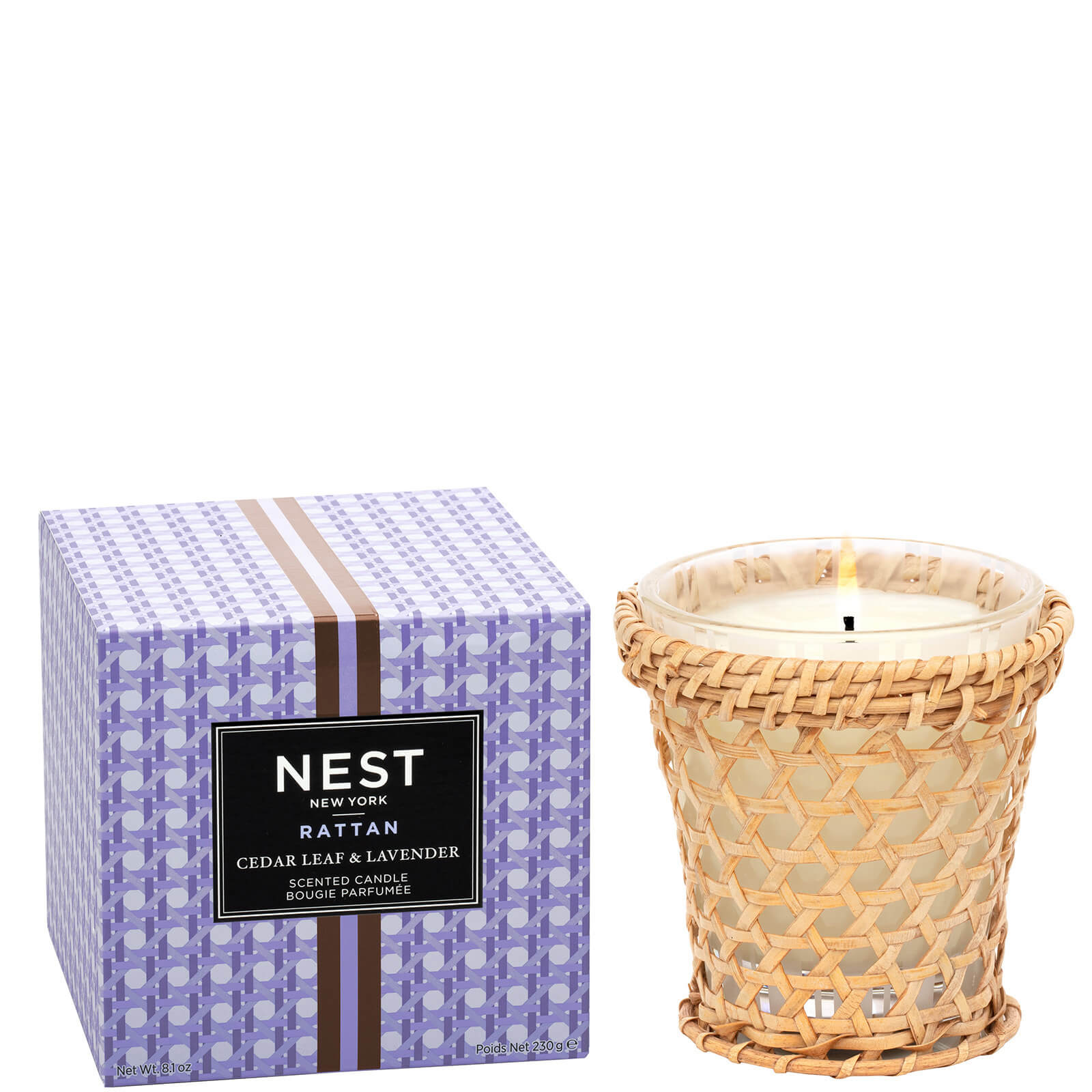 NEST New York Rattan Cedar Leaf and Lavender Classic Candle 243ml