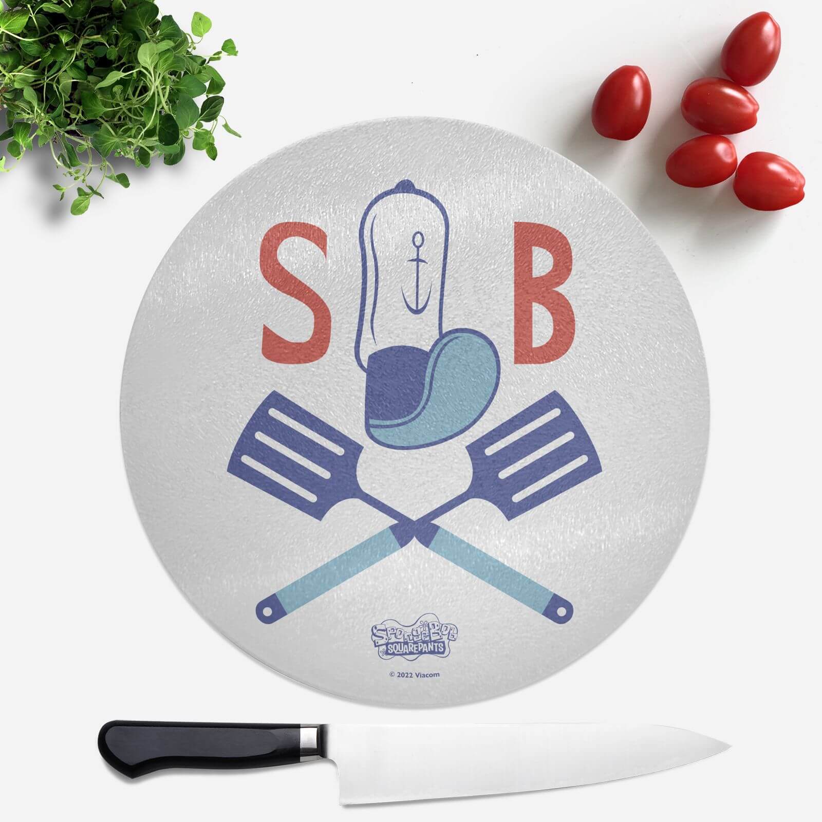 Spongebob Squarepants Coat Of Arms Round Chopping Board