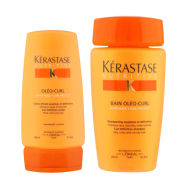 Kérastase Nutritive Shampoo and Heat Protection Leave in Cream for Dry, Curly Hair Duo