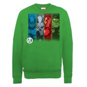 Marvel Avengers Assemble Team Strips Men's Sweatshirt - Irish Green
