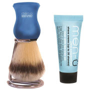 men-ü DB Premier Synthetic Bristle Shaving Brush with Chrome Stand - Blue