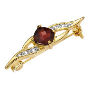 Two Toned Cushion Cut Design Garnet Pin