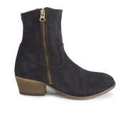 H Shoes by Hudson Women's Riley Suede Zip-Up Boots - Navy