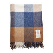 Avoca Lambswool WR81 Throw (142 x 100cm) - Blue/Brown/Cream