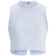 Lavish Alice Women's Scuba Lace Split Back Crop Top - Powder Blue