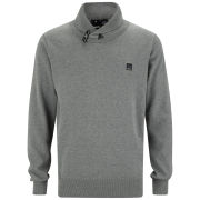 Bench Men's Corporal Shawl Neck Knitted Jumper - Stormcloud Marl