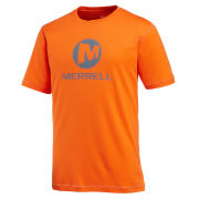 Merrell Men's Stacked Logo Trail Tech T-Shirt - Orange/Grey