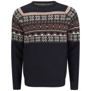 Soul Star Men's Venzy Fairisle Knit Jumper - Navy