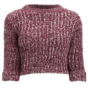Girls On Film Women's Chunky Knit Jumper - Burgundy