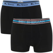 Ben Sherman Men's 2-Pack Boxers - Black and Red With Contrast Waistband