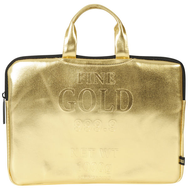 Sprayground Gold Brick 13 Inch Laptop Case Gold