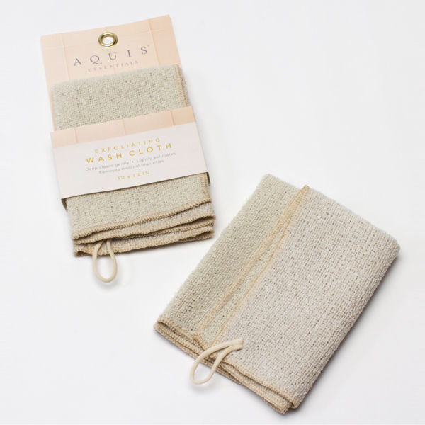 Aquis Exfoliating Wash Cloth Linen Health & Beauty FREE UK Delivery