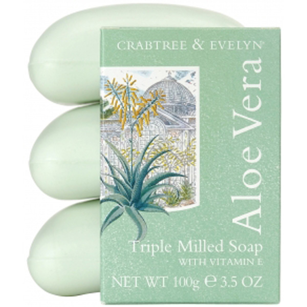 Crabtree & Evelyn Aloe Vera TripleMilled Soap Set (3X100g) FREE Delivery