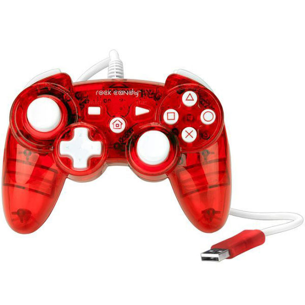 Rock Candy PS3 Controller (Red) Wired Games Accessories