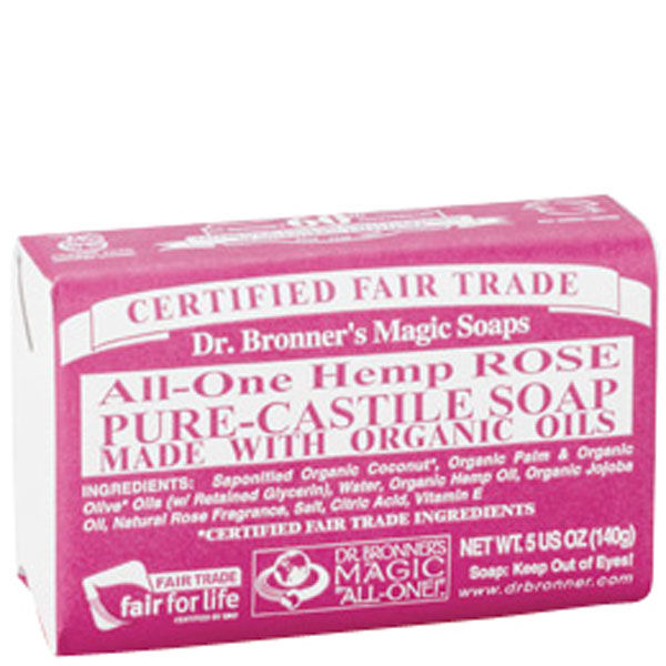 Dr. Bronner's Magic Soaps Organic Rose Soap Bar (140g) FREE Delivery