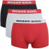 Start your outfit off in style with the 3-pack of boxers from Brave Soul. Made from a soft cotton blend and boasting a secure fit, the pack contains one black pair, one grey and one red. Each have a branded waistband which is elasticated for added comfort. - E.D