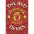 A maxi poster showing the Manchester United crest with the &lsquo;The Red Devils&rsquo; in large letters  complied in a mosaic of classic United images.
