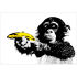 Maxi poster featuring a Monkey  in a Banksy style silhouette ready to tuck into a banana.