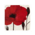 Stylish and practical, the Set of 4 Red Poppies Coasters will protect your table and add a decorative touch. Suitable for 4 place settings, the mats have a durable cork base with an attractive gloss finish. - GG.    Set of 4 Red Poppies Coasters  MDF cork back   Brown edge  PE gloss finish