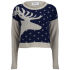 Adorn yourself in festive fashion with the women's 'Lucila' reindeer Christmas jumper from Vero Moda. Pared down and stylish, the loose fit jumper with slightly cropped hem features a reindeer silhouette to the front with a wide, relaxed neckline for casual wearing. Long raglan sleeves enhance the slouchy feel whilst ribbed trims add a classic touch. Perfect for any season. - K.N.  100% Acrylic