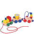 This beautifully crafted Wooden Activity Train is the perfect toy for a toddler. Traditional toys like this train are unbeatable whilst the pull along feature will encourage your child to make their first steps.  The brightly coloured train has three carriages: a squeaking chimney on the front  a detachable velcro mirror that can be held to steer with in the middle and a bead frame in the last carriage. Each carriage can rearranged to make the train in any shape  and as the train is wooden  it is durable too! - R.K.  Features:    Durable wood  Bright colours captivate baby's attention  Can be rearranged in any way  Bead frame  Detachable velcro mirror  For ages 18  months    Size:    Dimensions: 9 x 36 x 10cm