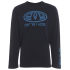 Animal Men's Lille Long Sleeve T-Shirt in black with a contrast blue animal logo print on the chest and lower arm. Made of pure cotton, the long sleeve T-shirt features a carbon suede brushed inner for a soft feel and is finished with a crew neckline. - A.D.    Animal Lille Long Sleeve T-Shirt  Contrast blue chest and arm print  Crew neckline