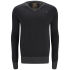 The men's 'Leighton' V-neck jumper is crafted from a soft cotton blend with long sleeves. Cut to a regular fit, the V-neck sweater is complete with contrasting ribbed trims and metal logo to the chest. - K.N.  50% Cotton, 50% Acrylic