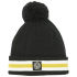 The men's striped beanie hat from Duck and Cover features a chunky knitted construction with turn up cuff  contrast tipping and a bobble to the crown. Complete with branded patch to the front. - K.N.  100% Acrylic