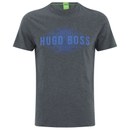 BOSS Green Men's Chest Print T-Shirt - Charcoal