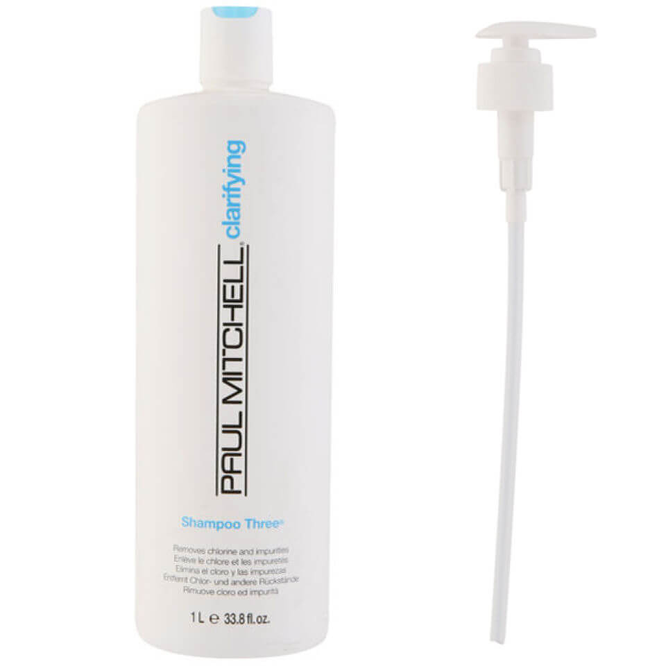 Paul Mitchell Shampoo Three (1000ml) with Pump (Bundle)